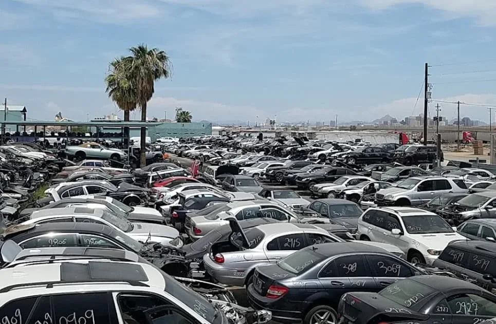 Coches en el patio de 1st Choice Auto Parts