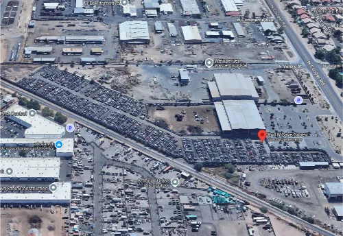 Vista aérea del patio de Pull N Save Gilbert