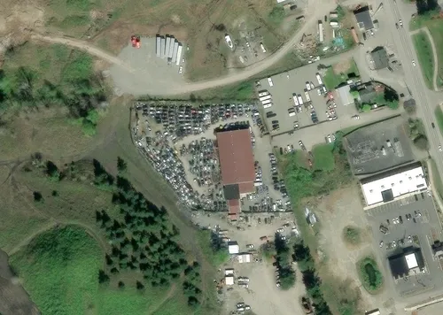Vista aérea del patio de Black Diamond Auto Wrecking